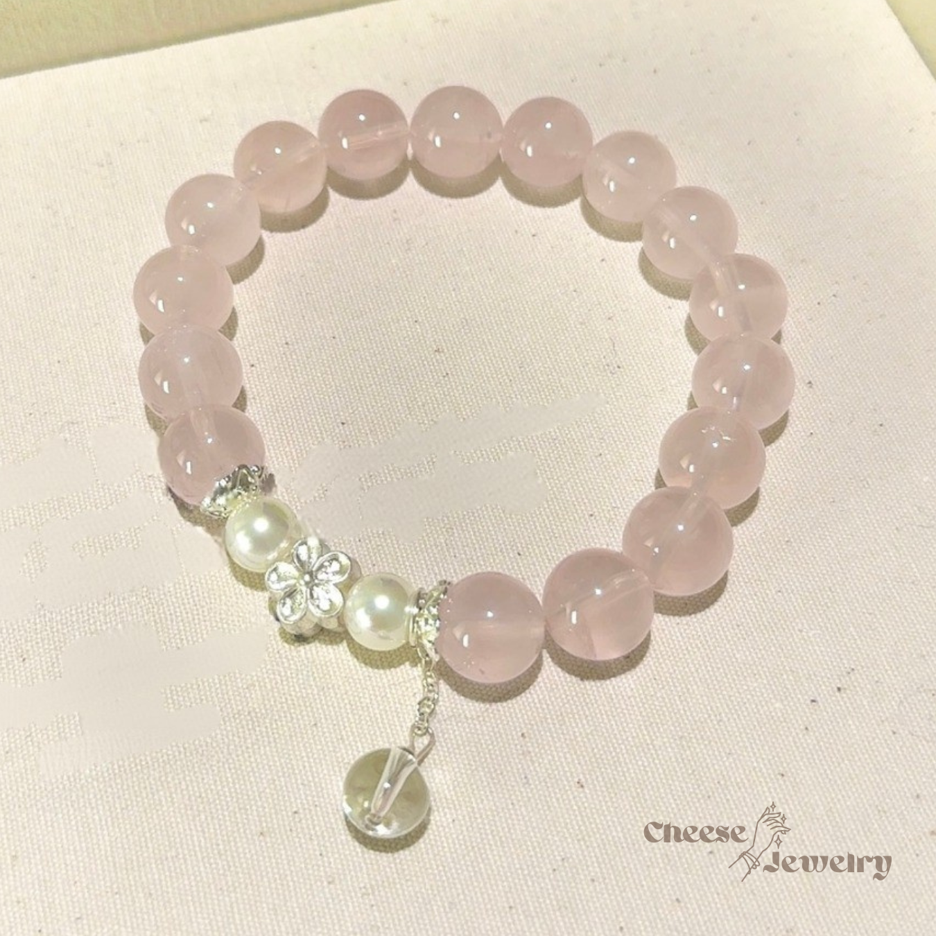Petal Love — Rose Quartz & Pearl Bead Bracelet
