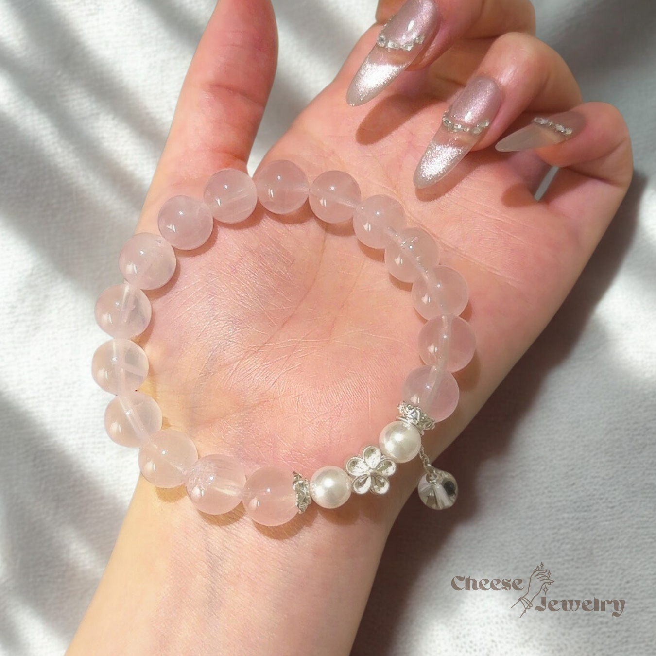 Petal Love — Rose Quartz & Pearl Bead Bracelet
