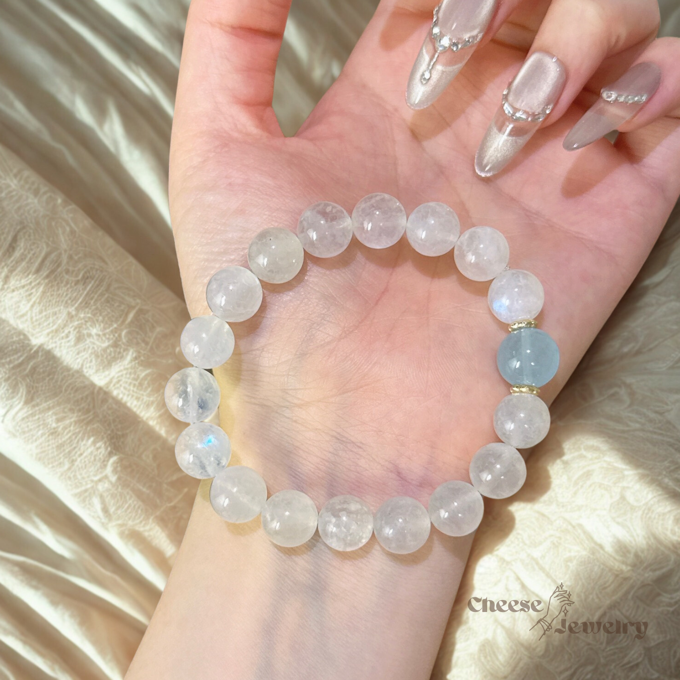 Moonlight Bliss — Blue Moonstone & Aquamarine Bracelet