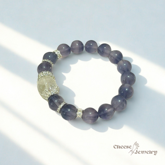 Fluorite Fortune — Silky Fluorite & White Phantom Quartz Bracelet