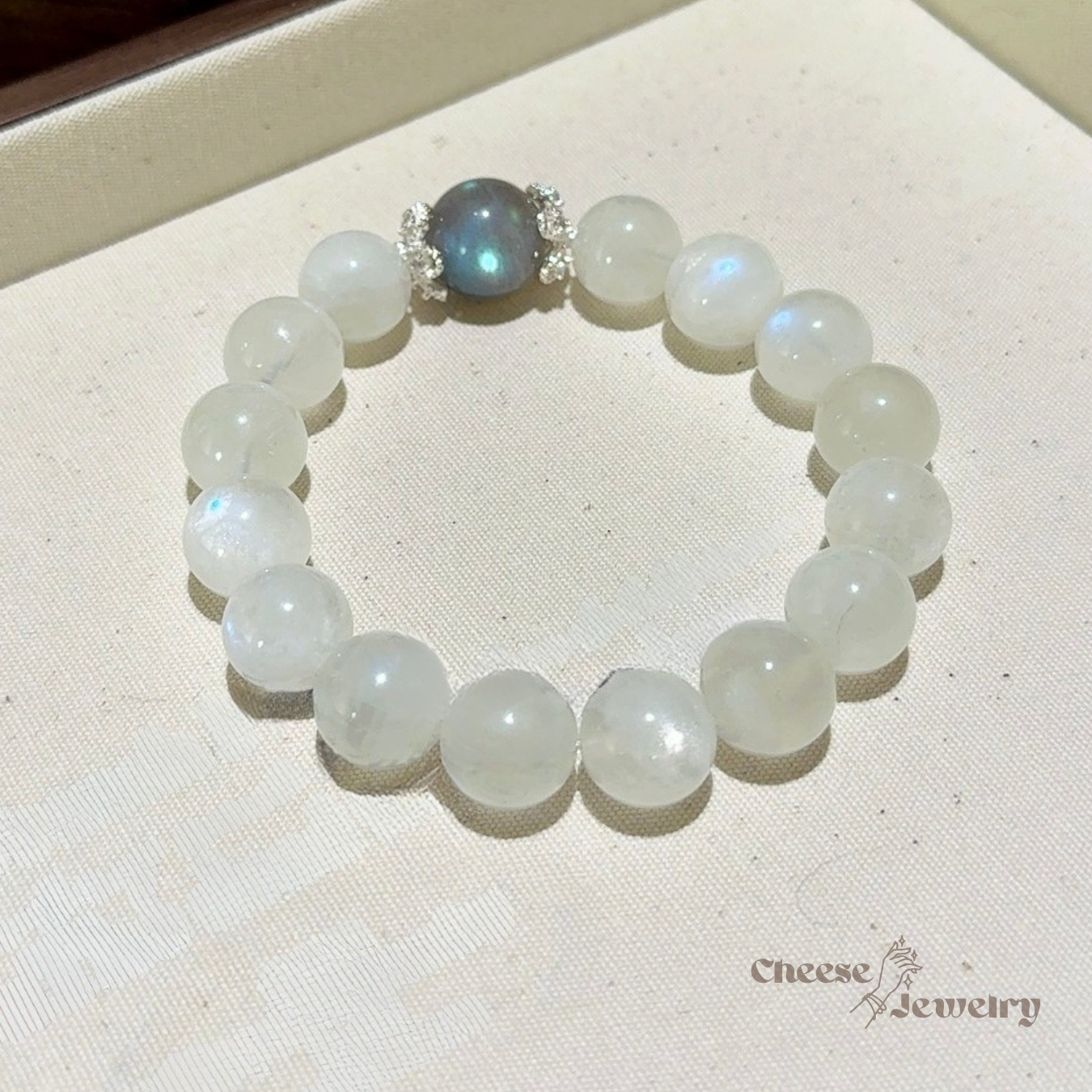 Dreamscape Moonlight — Blue & Grey Moonstone Bracelet