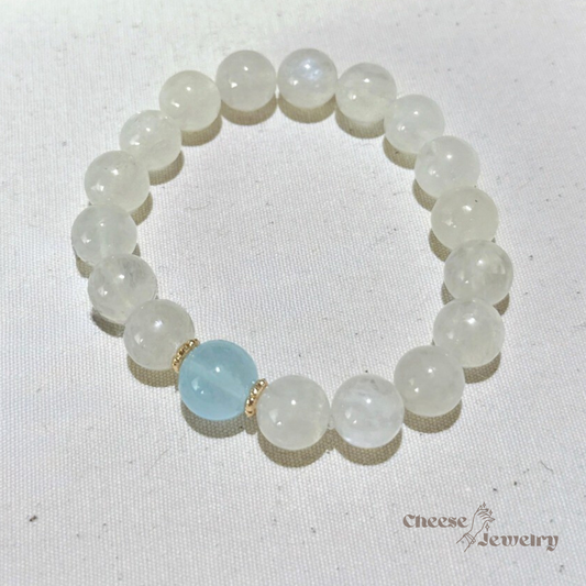 Moonlight Bliss —  Blue Moonstone & Aquamarine Bracelet