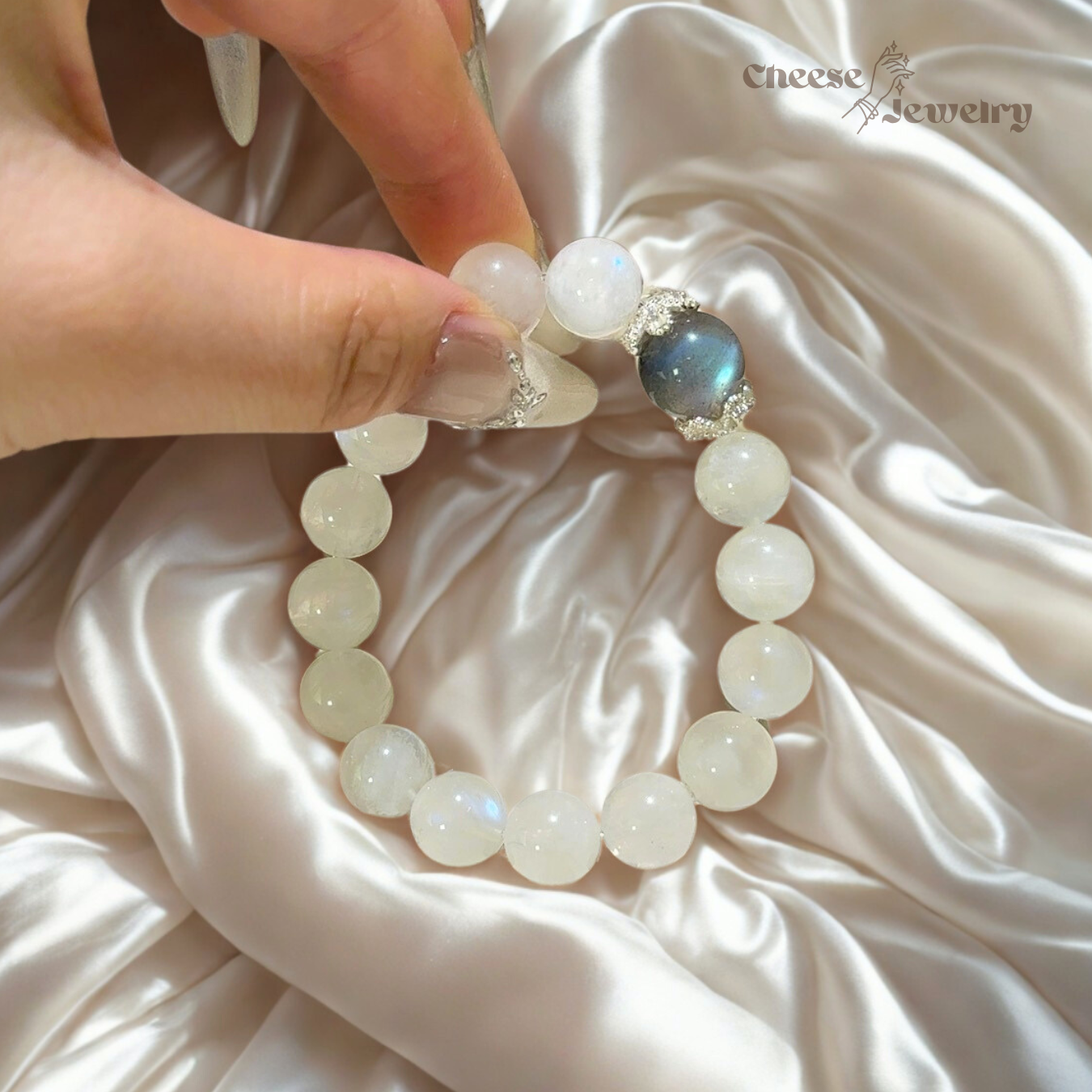 Dreamscape Moonlight — Blue & Grey Moonstone Bracelet