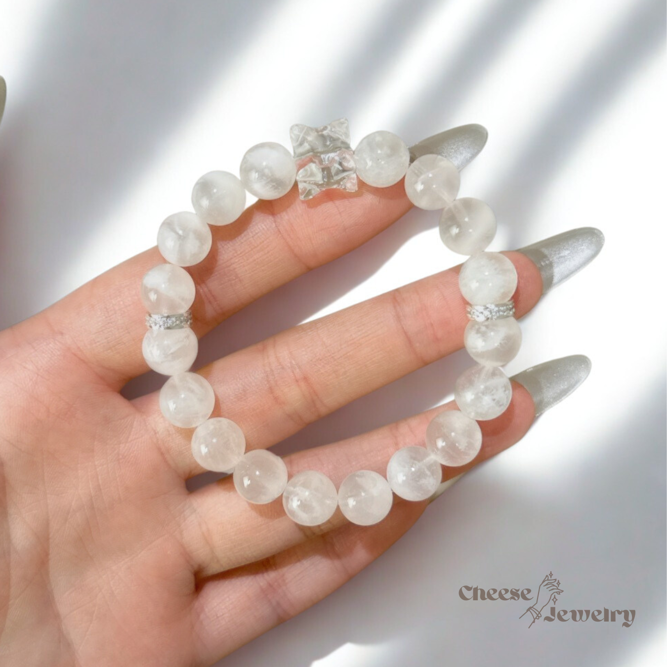 Blossom Magic — Pink Snowflake Quartz & White Quartz Bracelet