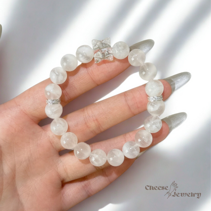 Blossom Magic — Pink Snowflake Quartz & White Quartz Bracelet