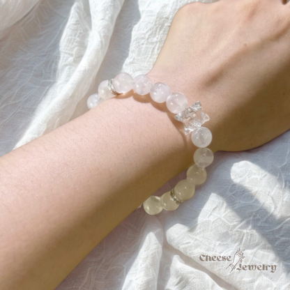 Blossom Magic — Pink Snowflake Quartz & White Quartz Bracelet